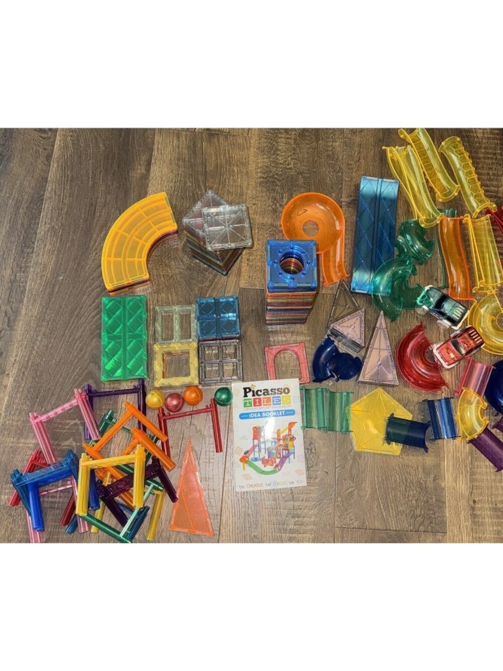 Picasso Tiles 3 In 1 Magnetic Marble Run Set +++ Bundle 150+ Pc Lot